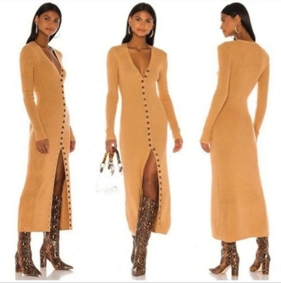 LPA KAVALA MAXI CARDIGAN SWEATER LONG SLEVES FRONT BUTTON WOOL DRESS SZ SMALL - Picture 8 of 12